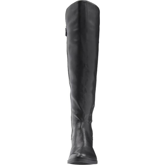 Calvin Klein Women Over The Knee Riding Boots Priya Size US 5M Black Leather - Picture 3 of 5